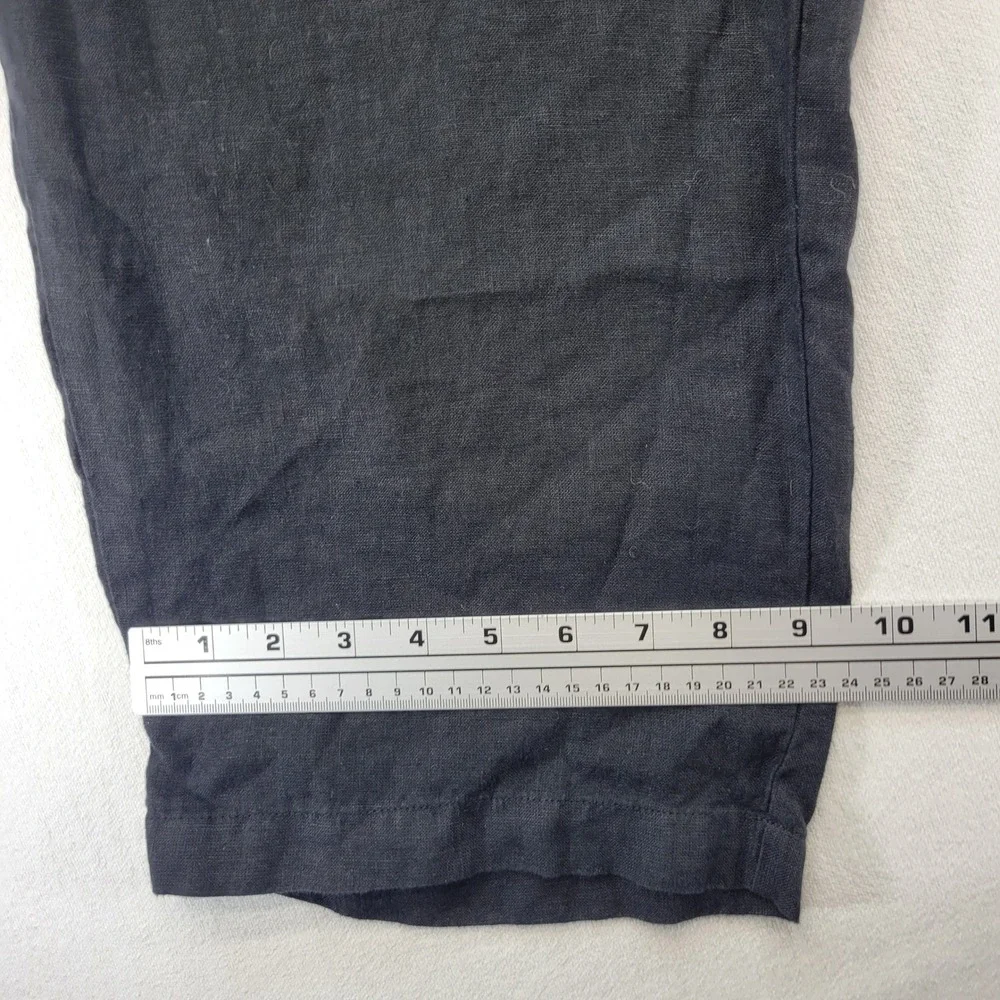 Quince Linen Pants Womens XL Black Relaxed Straight Leg 100% European Linen